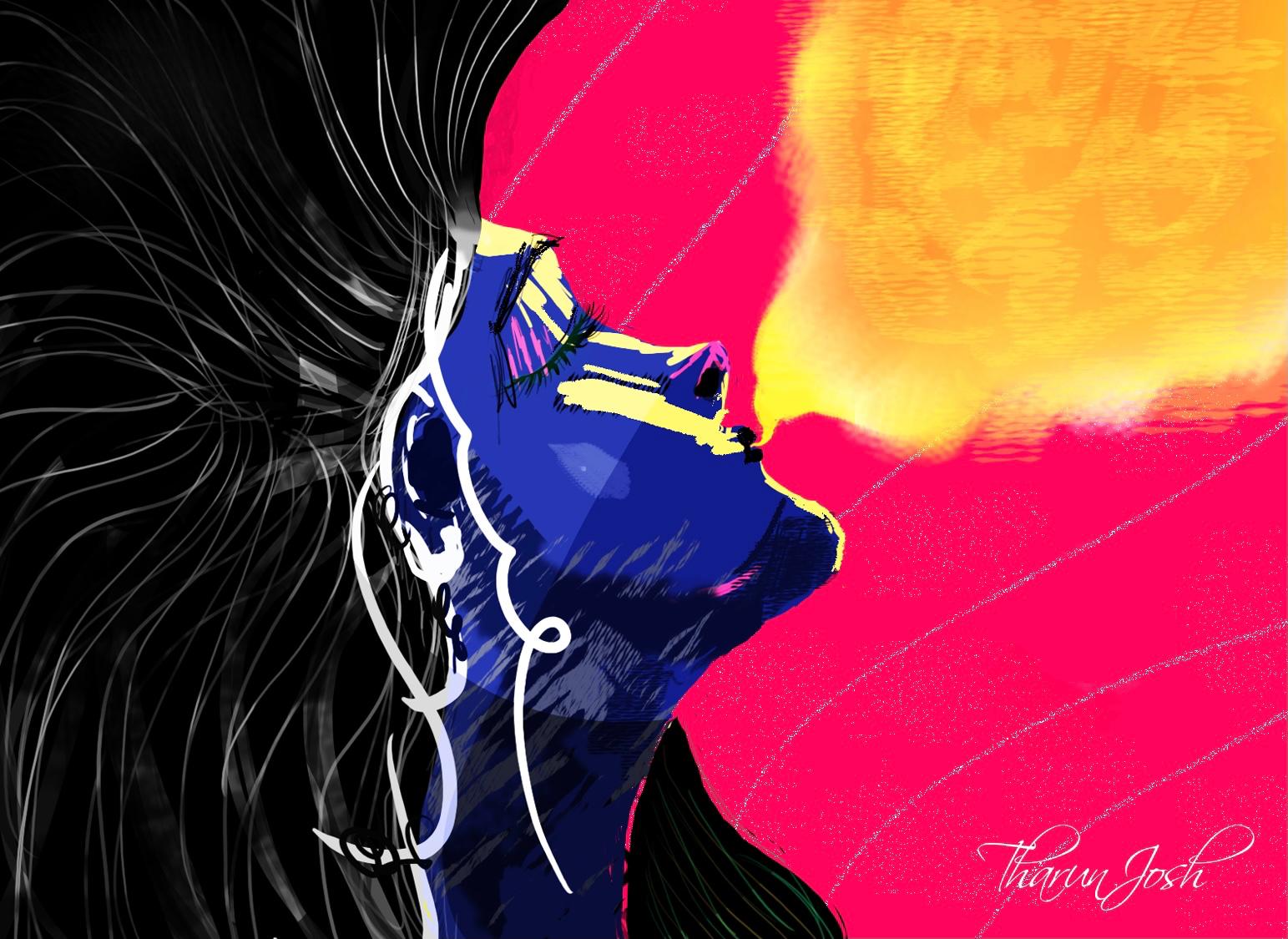 Colorful profile illustration by Tharun Josh