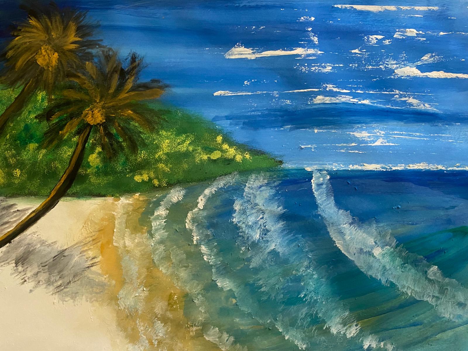 Beach illustration by Tharun Josh