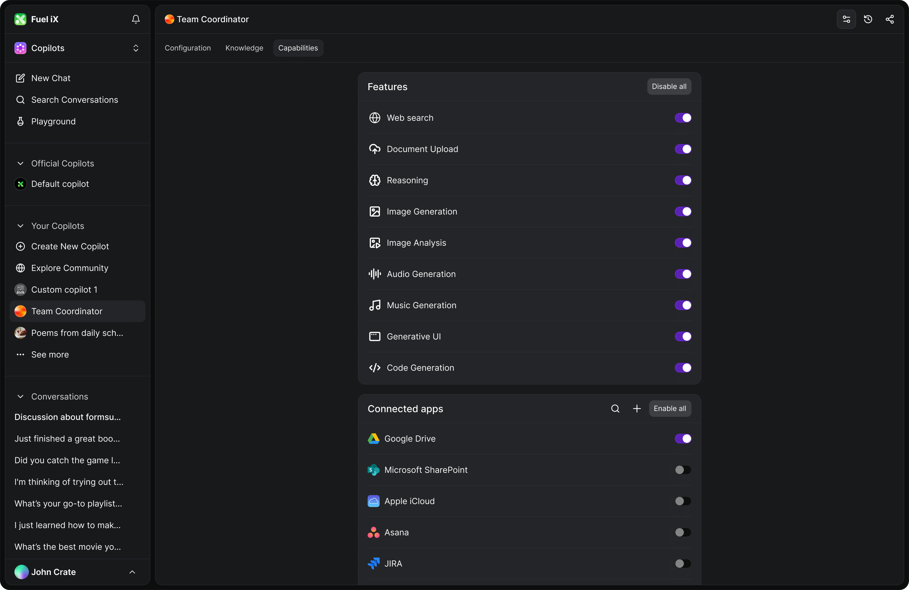 Copilots code section