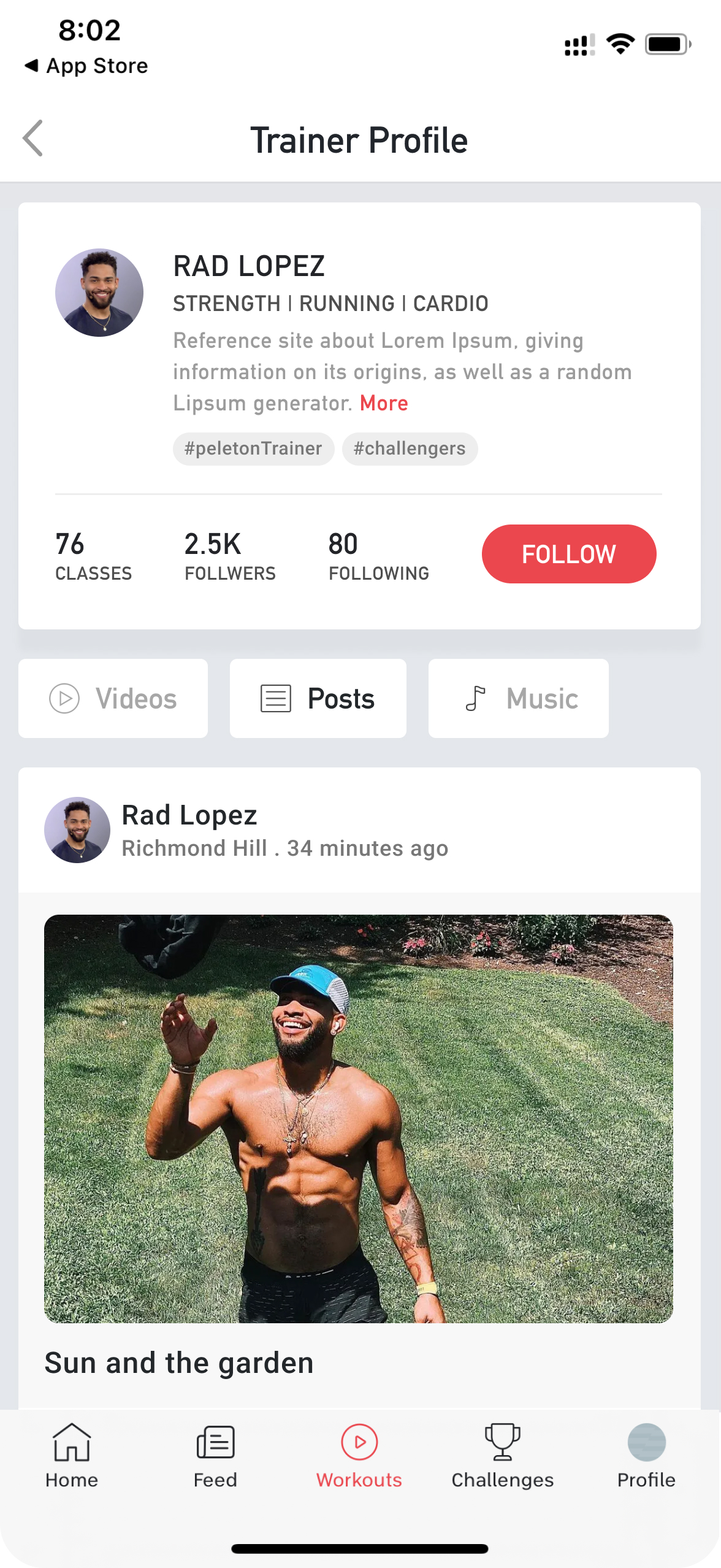 Trainer Profile Posts