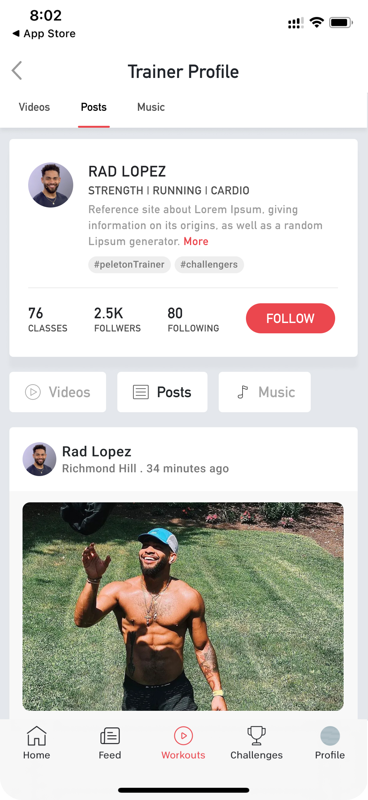 Trainer Profile Scrolled Up